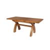 Country Oak 1.3 to 1.8m Cross Leg Oak Dining Table - 10% OFF SPRING SALE - 24