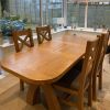 130cm to 180cm Country Oak X Leg Butterfly Extending Table Oval Corners - 10% OFF CODE SAVE - 4