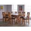 Country Oak 2.8m X Leg Double Extending Large Table Oval Corners - 25% OFF SPRING SALE - 3