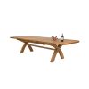 Country Oak 3.4m Large Double Extending Dining Table X Leg Oval Corners - 20% OFF SPRING SALE - 5