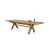 Country Oak 3.4m Large Double Extending Dining Table X Leg Oval Corners - 20% OFF SPRING SALE - 5