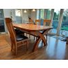 Country Oak 3.4m Large Double Extending Dining Table X Leg Oval Corners - 20% OFF SPRING SALE - 3
