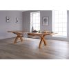 Country Oak 3.4m Large Double Extending Dining Table X Leg Oval Corners - 20% OFF SPRING SALE - 2