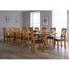Country Oak 3.4m Large Double Extending Dining Table X Leg Oval Corners - 20% OFF SPRING SALE - 4