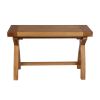 80cm Small Country Oak Cross Leg Indoor Bench - 10% OFF SPRING SALE - 3