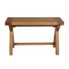 80cm Small Country Oak Cross Leg Indoor Bench - 20% OFF SPRING SALE - 3
