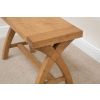 80cm Small Country Oak Cross Leg Indoor Bench - 10% OFF SPRING SALE - 11
