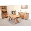 180cm Country Oak Cross Leg Dining Table Oval Corners - SPRING SALE - 10