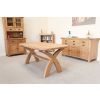 180cm Country Oak Cross Leg Dining Table Oval Corners - 10% OFF SPRING SALE - 10