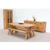 180cm Country Oak Cross Leg Dining Table Oval Corners - SPRING SALE - 16