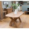 Country Oak 1.4m Cross Leg Dining Table Oval Corners - SPRING SALE - 2