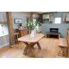Country Oak 1.4m Cross Leg Dining Table Oval Corners - SPRING SALE - 4