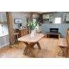 Country Oak 1.4m Cross Leg Dining Table Oval Corners - 10% OFF SPRING SALE - 3