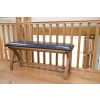 Country Oak 1.2m Brown Leather Oak Dining Bench - SPRING SALE - 10