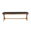 Country Oak 160cm Cross Leg Dark Brown Leather Bench - 10% OFF CODE SAVE - 20