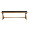 Country Oak 160cm Cross Leg Dark Brown Leather Bench - 20% OFF SPRING SALE - 21
