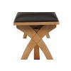 Country Oak 160cm Cross Leg Dark Brown Leather Bench - 20% OFF SPRING SALE - 22