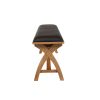 Country Oak 160cm Cross Leg Dark Brown Leather Bench - 20% OFF SPRING SALE - 23
