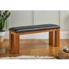 Country Oak 120cm Brown Leather Chunky Oak Bench - 10% OFF WINTER SALE - 2