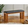 Country Oak 120cm Brown Leather Chunky Oak Bench - 10% OFF SPRING SALE - 2