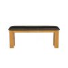 Country Oak 120cm Brown Leather Chunky Oak Bench - 20% OFF SPRING SALE - 5