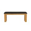 Country Oak 120cm Brown Leather Chunky Oak Bench - 10% OFF SPRING SALE - 5