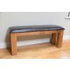 Country Oak 120cm Brown Leather Chunky Oak Bench - 10% OFF WINTER SALE - 8