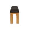 150cm Country Oak Brown Leather Chunky Indoor Oak Bench - 20% OFF SPRING SALE - 4