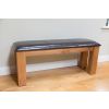 150cm Country Oak Brown Leather Chunky Indoor Oak Bench - 20% OFF SPRING SALE - 6