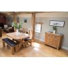 150cm Country Oak Brown Leather Chunky Indoor Oak Bench - 20% OFF SPRING SALE - 13