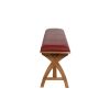 Red Leather Bench 160cm Country Oak Bench Cross Legs - 10% OFF SPRING SALE - 10