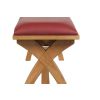 Red Leather Bench 160cm Country Oak Bench Cross Legs - 10% OFF SPRING SALE - 11