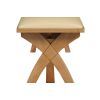 Cream Leather 1.6m Country Oak Cross Leg Bench - 10% OFF SPRING SALE - 4