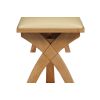 Cream Leather 1.6m Country Oak Cross Leg Bench - 20% OFF SPRING SALE - 4