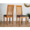 Westfield Solid Oak Dining Chair Brown Leather - 25% OFF SPRING SALE - 2