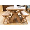 Country Oak 140cm X Leg Oval Table and 2 1.2m X Leg Country Oak Benches - SPRING SALE - 7