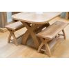 Country Oak 140cm X Leg Oval Table and 2 1.2m X Leg Country Oak Benches - SPRING SALE - 16