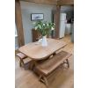 Country Oak 140cm X Leg Oval Table and 2 1.2m X Leg Country Oak Benches - SPRING SALE - 17