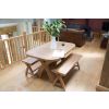 Country Oak 140cm X Leg Oval Table and 2 1.2m X Leg Country Oak Benches - SPRING SALE - 12