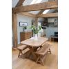 Country Oak 140cm X Leg Oval Table and 2 1.2m X Leg Country Oak Benches - SPRING SALE - 15