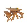 Country Oak 140cm X Leg Oval Table and 2 1.2m X Leg Country Oak Benches - SPRING SALE - 3