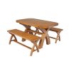 Country Oak 140cm X Leg Oval Table and 2 1.2m X Leg Country Oak Benches - SPRING SALE - 4