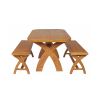 Country Oak 140cm X Leg Oval Table and 2 1.2m X Leg Country Oak Benches - SPRING SALE - 5