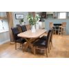 Country Oak 140cm Cross Leg Oval Table 6 Emperor Brown Leather Chairs - SPRING MEGA DEAL - 12