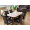 Country Oak 140cm Cross Leg Oval Table 6 Emperor Brown Leather Chairs - SPRING MEGA DEAL - 6
