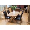 Country Oak 140cm Cross Leg Oval Table 6 Emperor Brown Leather Chairs - SPRING MEGA DEAL - 10