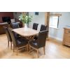 Country Oak 140cm X Leg Oval Table 4 Emperor Brown Leather Chairs - SPRING SALE - 6