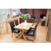 1.3m - 1.8m Country Oak X Leg Table 6 Emperor Brown Leather Chairs - SPRING MEGA DEAL - 17