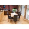 1.3m - 1.8m Country Oak X Leg Table 6 Emperor Brown Leather Chairs - SPRING MEGA DEAL - 7