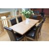1.3m - 1.8m Country Oak X Leg Table 6 Emperor Brown Leather Chairs - SPRING MEGA DEAL - 8